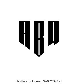 A bold white three-letter a black hexagonal monogram logo design