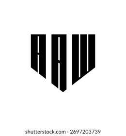 Un diseño de logotipo de monograma hexagonal negro de tres letras en blanco y negrita