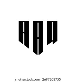 Um negrito branco de três letras um preto hexagonal monograma logotipo design