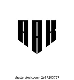 Un diseño de logotipo de monograma hexagonal negro de tres letras en blanco y negrita