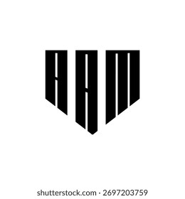 Un diseño de logotipo de monograma hexagonal negro de tres letras en blanco y negrita