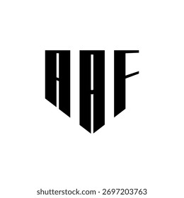 Um negrito branco de três letras um preto hexagonal monograma logotipo design