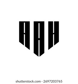 A bold white three-letter a black hexagonal monogram logo design