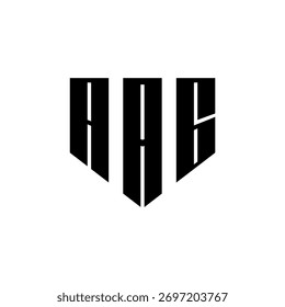 Un diseño de logotipo de monograma hexagonal negro de tres letras en blanco y negrita
