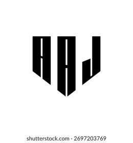 Ein fett weißes, dreibuchstabiges schwarzes, sechseckiges Monogramm-Logo-Design