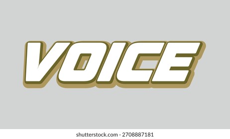 Texto de voz en blanco con un contorno dorado para enfatizar