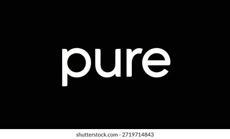 Una palabra en negrita y blanco 'puro' se presenta de manera prominente contra un fondo negro. El diseño minimalista enfatiza el significado de la palabra de