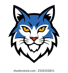 Un audaz Vector con el logo de la mascota de gato montés con ojos feroces, garras afiladas y una textura de piel detallada. El diseño enfatiza la fuerza y la agilidad, perfecto para los Equipos deportivos o el orgullo escolar,