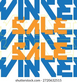 Diseño atrevido del Vector de la tipografía de la venta del invierno con las letras geométricas