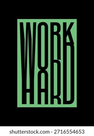 Diseño de tipografía motivacional de trabajo duro