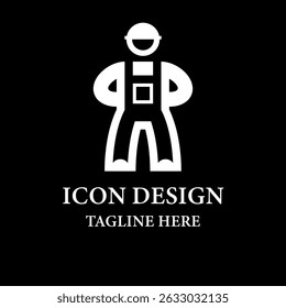 Bold Worker Silhouette Construction Icon