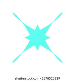 Bold Y2K star element. Abstract shape symbol of retro aesthetic. Modern decoration, geometric graphic, trendy vibe for posters or streetwear designs.