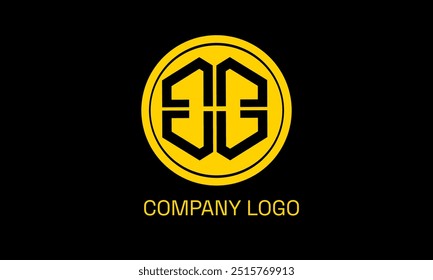 Logotipo B amarillo en un fondo negro para la identidad de marca llamativa y logotipos de negocios llamativos