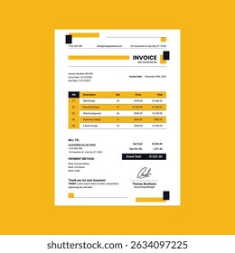 Bold Yellow And Black Corporate Invoice Template