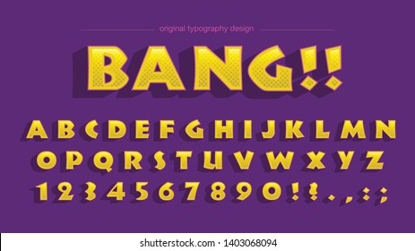 Bold Yellow Cartoon Typography Design Font
