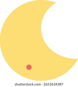 Um design de lua crescente amarelo arrojado colocado em um estilo de canto, adequado para temas islâmicos, cantos de Eid ou elementos de layout festivo.