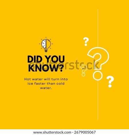 Bold yellow "Did You Know?" infographic with question mark icons, perfect for highlighting interesting facts or key information in presentations.