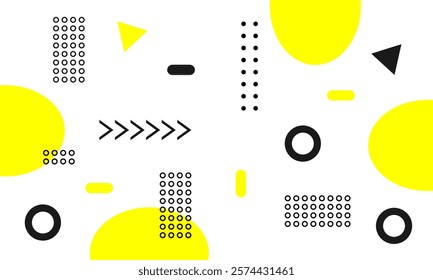 Bold Yellow Geometric Memphis Background Designs