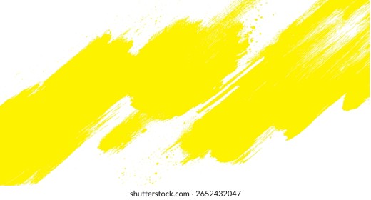 Fett gelber Pinselstrich auf weißem Hintergrund. Perfekt für Grunge-Design