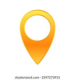 Bold yellow marker icon with a smooth round design. transparent center enhances its modern appeal.