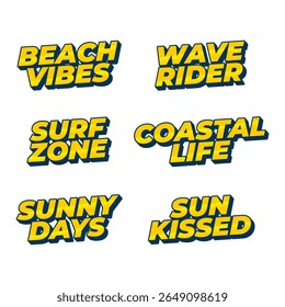 Bold yellow text perfect for summer quotes, beach apparel and holiday designs