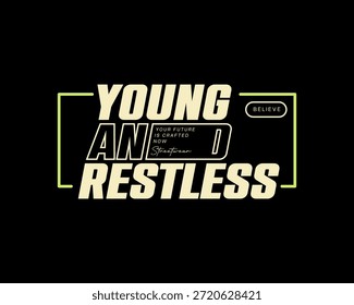 Texto amarillo en negrita con Young and Restless en un fondo negro, enmarcado por un borde amarillo.