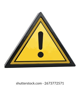 Um triângulo amarelo em negrito com uma borda preta e um ponto de exclamação preto no interior, representando um aviso ou alerta. O estilo silhueta é claro e impactante.