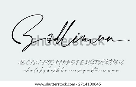 A bold yet elegant handwritten font that captures a realistic signature style, great for personal logos and stationery. 