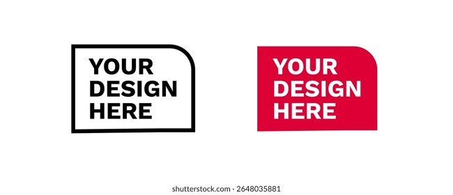 Bold your design here badges highlight high contrast styles, perfect for versatile branding needs.