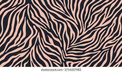 Las llamativas rayas de cebra forman un llamativo patrón natural sobre un fondo de color canela oscuro que crea una textura visual dramática y una sensación de movimiento salvaje.