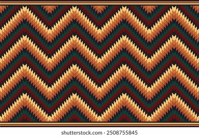 With bold zigzags and earthy tones, this pattern is inspired by traditional Native American embroidery. The design highlights the beauty of simple, yet meaningful, cultural motifs.