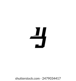 boldand cool concept UJ esport monogram initial letter sporty style