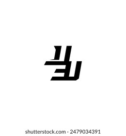 boldand cool concept UU esport monogram initial letter sporty style