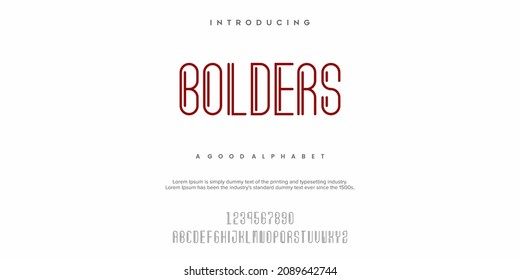 BOLDERS Alphabet font typography vector illustrations