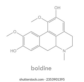 Boldine structure. Molecule of alkaloid found in boldo tree.