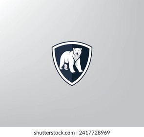 Boldly display your heritage with this noble coat of arms logo featuring a formidable polar bear. Majestic and fierce, the arctic beast towers on paws raised in strength.