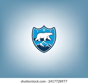 Exhibir con valentía su herencia con el logo de este noble escudo de armas con un formidable oso polar. Majestuosa y feroz, la bestia ártica se torna con garras levantadas en fuerza.