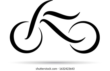 A boldly drawn bike or motorcycle