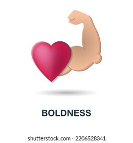 Boldness icon. 3d illustration from company value collection. Creative Boldness 3d icon for web design, templates, infographics and more