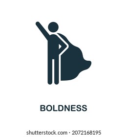 Boldness icon. Monochrome simple element from core value collection. Creative Boldness icon for web design, templates, infographics and more