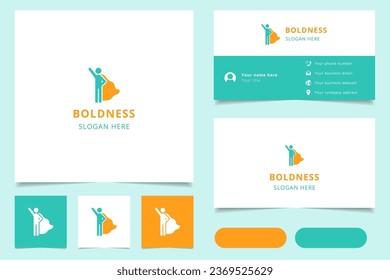 Boldness logo design with editable slogan. Branding book and business card template.