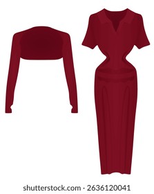 Bolero and dress. vector illustration	