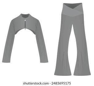 Bolero shirt and pants. vector