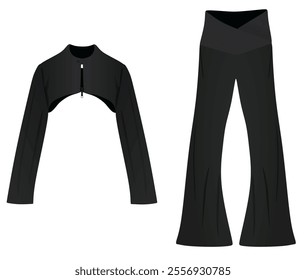 Bolero shirt and pants. vector