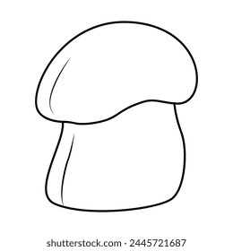 Bolete Mushrooms. Hand drawn Line art. Black and white isolated on white background. Coloring page for kids and adults. Vector illustration.