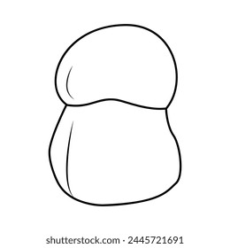 Bolete Mushrooms. Hand drawn Line art. Black and white isolated on white background. Coloring page for kids and adults. Vector illustration.