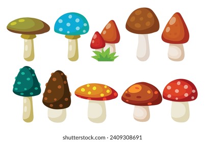 Boletus edulis. Pilz mit brauner Verschlusskappe. Naturprodukt aus dem Wald. Umweltfreundliche Speisen. Flaches Cartoon-Illustration