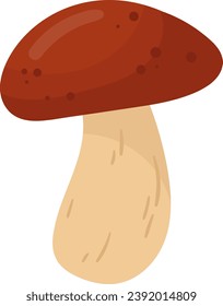 Boletus Edulis Mushroom Plant Vector Illustration