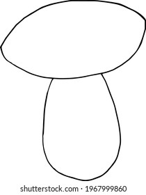 boletus mushroom sketch hand drawn doodle. icon, vector, monochrome. nature plant food