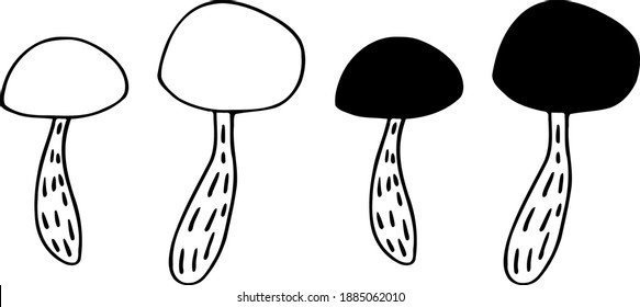 Boletus mushrooms. Hand drawn simple doodle clip art.